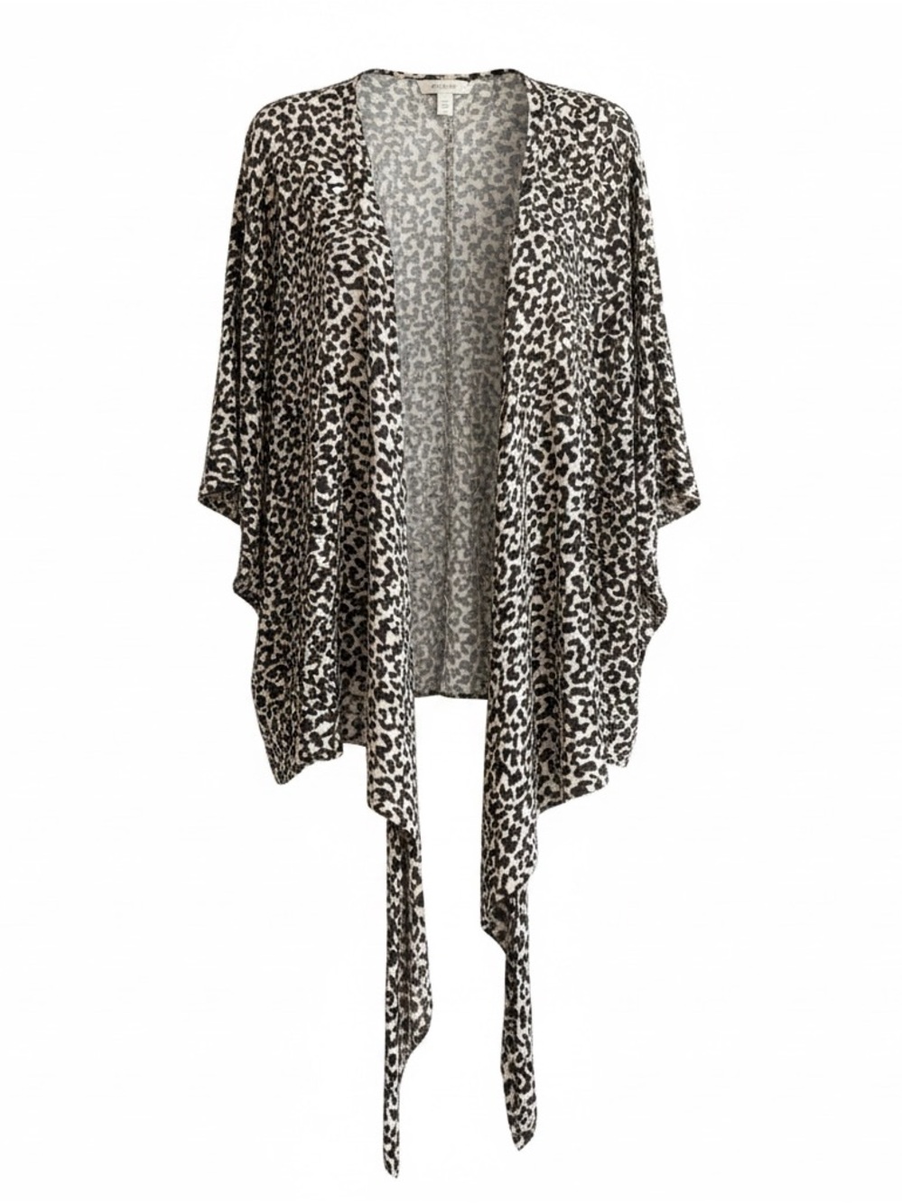 Leopard Print Open-Front Women’s Cardigan - Black Gray & White